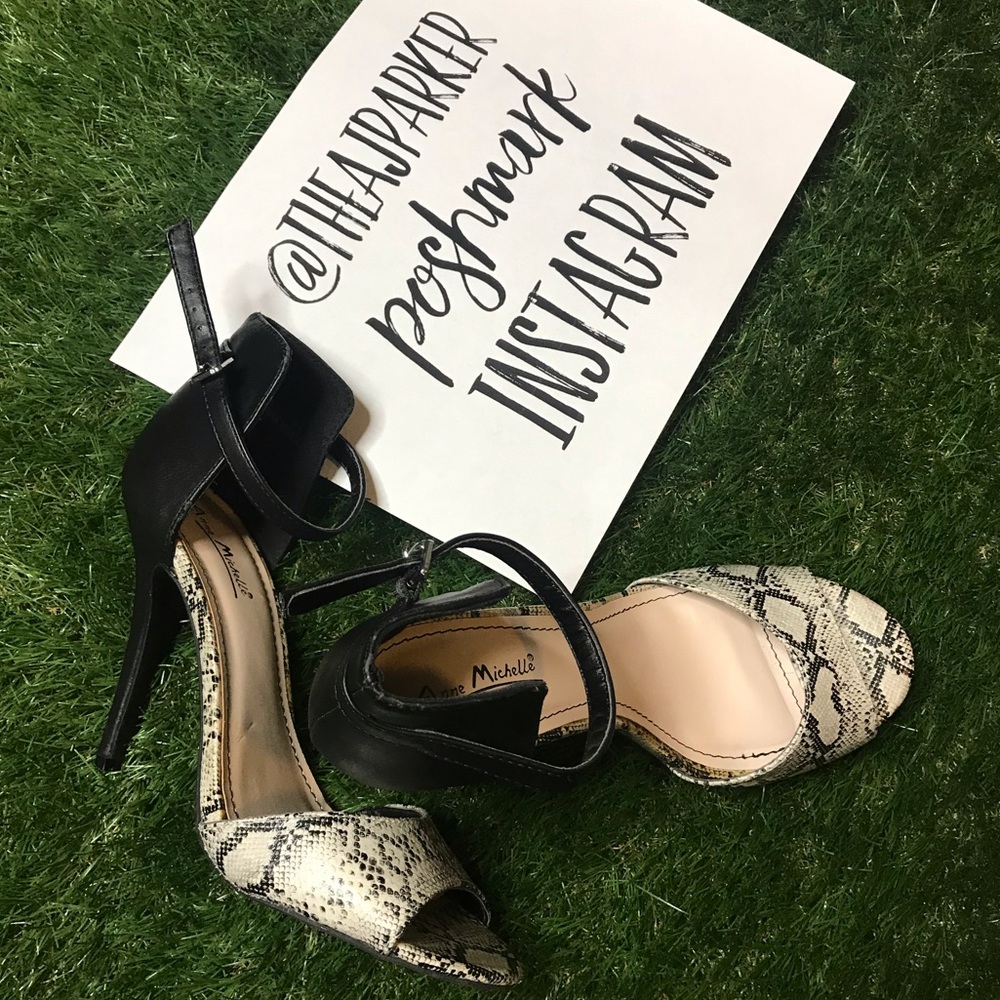 Snake Print Black High Heels 8.5 Sale